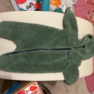 Levi's Cozy Green Fleece Footie